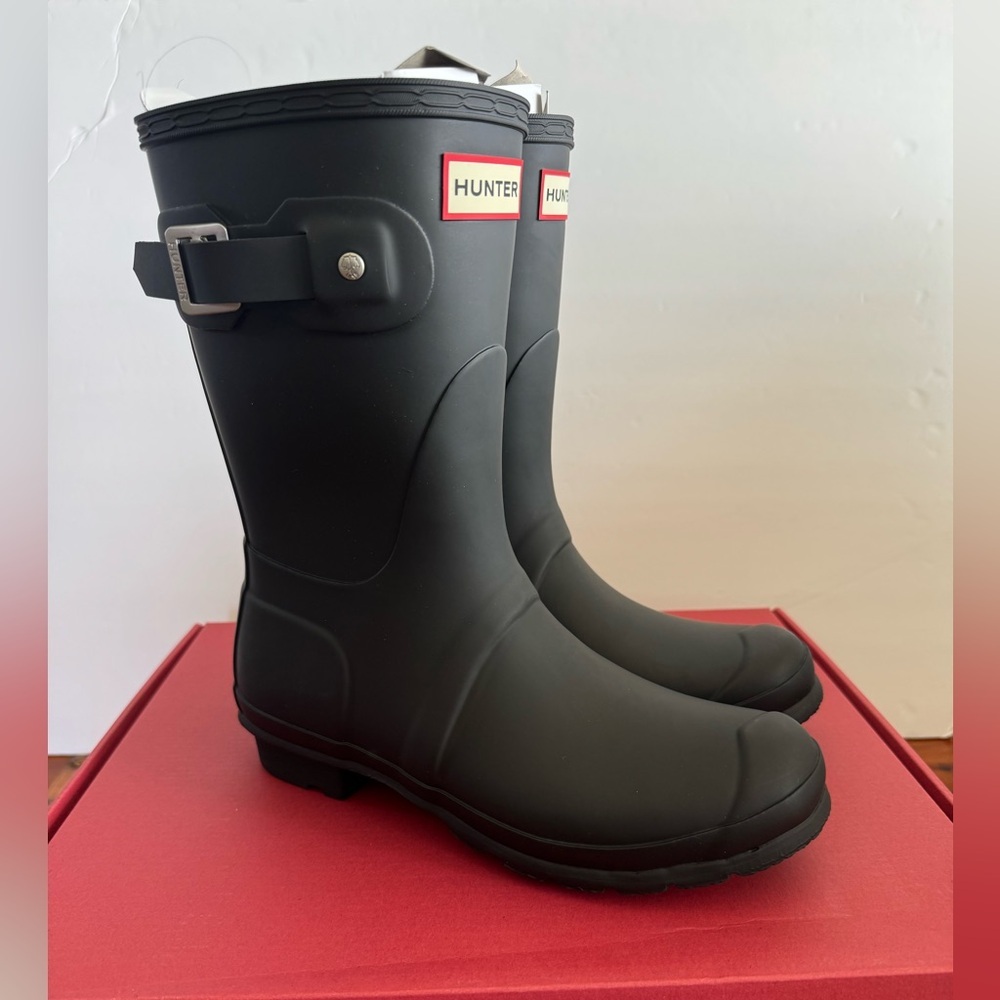Hunter Original Short Rain Boots Black Women’s US 7 EU 38 Waterproof